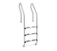 Uniprodo Stainless Steel Inground Pool Ladder Swimming Pool Ladder 3 Steps UNI_POOL_LADDER_1600 (Max. Load 180kg, Stainless Steel, Plastic, Step Width 7.5cm, Pipe Diameter 4.2cm)