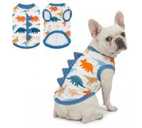 UNIPUP Dinosaur Costume UPF 50+ Sun Protection Dog Shirt - Sleeveless Cooling Vest for Medium Dogs Boy, Quick-Dry Pet T-Shirt with Funny Horns, UV Protective Breathable Dog Clothes US-COSBX02XXL