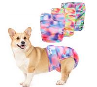 UNIPUP Female Dog Diapers Reusable No Tail Hole Period Panties Washable 3 Pack Diapers Female for Docked-Tail Frenchie French Bulldog Boston Terrier Without Tail U-WWD03M