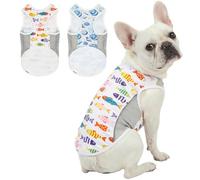 UNIPUP UPF 50+ Sun Protection Dog T-Shirt, 2 Pack Lightweight Sleeveless Dog Vest for Medium Large Dogs Boy - Reflective Strips, Quick-Dry Pet Apparel, Sports Fan Shirt P23ST00509XXXL