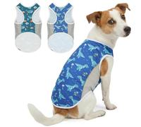 UNIPUP UPF 50+ Sun Protection Dog T-Shirt, 2 Pack Lightweight Sleeveless Dog Vest for Small Dogs Boy - Reflective Strips, Quick-Dry Pet Apparel, Sports Fan Shirt P23ST00507M