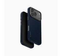 UNIQ KEVA Edge iPhone 17 Pro Case (Trance Blue) | Kevlar Design Solid PC Case