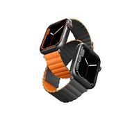 UNIQ REVIX REVERSIBLE MAGNETIC APPLE WATCH STRAP 45/44/42MM - CHARCOAL (GREY/ORANGE)