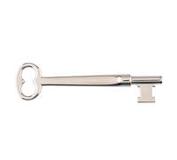 UNIQANTIQ HARDWARE SUPPLY SOLID BRASS NICKEL PLATED ARCHITECTURAL SKELETON KEY WITH DOUBLE NOTCHED BIT | UA-51SKN
