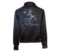 UniqGarb Ice Skating Jacket for Girls Women Black Skate Jacket AS Ice Skating Blue