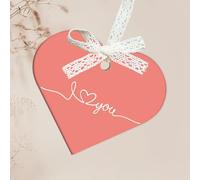 Uniqicon 12Pcs Peach Heart Decorations, 3mm 1/8 Inch Extra Thick Pastel Acrylic Hanging Heart Ornament, DIY Blank Heart With Hole, Unique Decoration For Gift Tag, Wedding Table Setting, Party