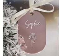 Uniqicon 20Pcs Rose Mirrored Acrylic Ornaments, 3mm Blank Acrylic Ornaments For Crafts, 1/8 Inch Extra Thick Flat Ornaments For DIY Keychains, DIY Gift Tag, Tree Bauble Decoration