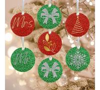 Uniqicon 6Pcs Red & 6Pcs Green Glitter Round Acrylic Sheet Blanks, Sublimation Acrylic Sheet Blanks, Flat Ornaments For Crafts, 3mm 1/8 Inch Ornaments For Gift Tag, Keepsakes, DIY Xmas Ornaments