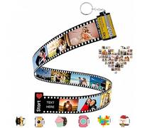 uniqicon Customized Keychain with Picture, Film Roll Keychain, Camera Roll Keyring with Colorful Film, Photo Roll Keyring, Unique Christmas Gifts for Lovers, Boyfriend, Dad, Mom, Best Friends