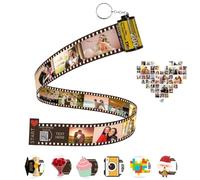 uniqicon Personalised Film Roll Photo Keychain Heart, Unique Personalized Memory Camera Picture, F3 Customised Gifts For Birthday Dad Friend Boyfriend Mom Men Lover Kid Anniversary Day Gift