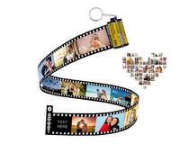 uniqicon Personalised Keychain with Photo, Colorful Custom Camera Film Roll Album Keychain, Personalised Film Roll Keyring, Spotify Keyrings,Christmas Gifts For Friend Dad Mom Lovers