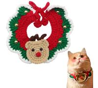 Uniqicon Santa Cat Hat Christmas Costume Dogs Hats Costumes Pets Scarf Outfit Xmas Suit Handmade Knitted Cosplay Pet Clothes Suitable for Large, Medium, and Small Breed