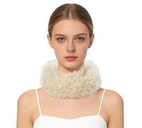 UniqKaliber Adult Victorian Shining Mesh Neck Collar, Detachable Elizabethan Neck Ruff Collar for Halloween Cosplay