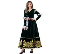 UniqKaliber Brave Princess Dress for Women Merida Cosplay Dress Green Medieval Costume Halloween Outfits