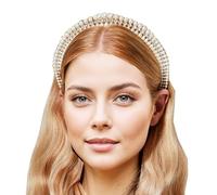 UniqKaliber Bridal Vintage Pearl Headband, Princess Head Crowns Pearl Tiaras Bride Royal Queen Crown For Costume