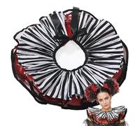 UniqKaliber Layered Clown Collar,Tulle Ruffled Fake Collar Layered Mesh Clown for Renaissance Cosplay