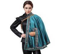 UniqKaliber Medieval Half Shoulder Cape Steampunk Renaissance Shawl Lace Up Cape for Halloween Costume