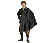 UniqKaliber Medieval Shoulder Cape Renaissance Velvet Cloak Vintage Costume Viking Capelet for Halloween Ren Faire Cosplay