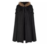 UniqKaliber Medieval Viking Cloak,Renaissance Kings Cape With Hood for Halloween LARP Cosplay Costume