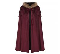 UniqKaliber Medieval Viking Cloak,Renaissance Kings Cape With Hood for Halloween LARP Cosplay Costume