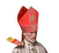 UniqKaliber Papal Mitre Clergy Hat,Bishop Hat Costume Prop Headgear for Hallween Cosplay Party