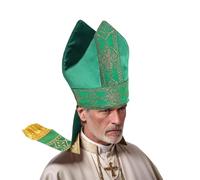 UniqKaliber Papal Mitre Clergy Hat,Bishop Hat Costume Prop Headgear for Hallween Cosplay Party