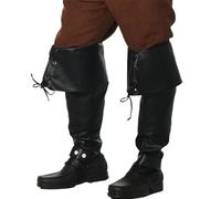UniqKaliber Pirates Boot Covers for Men Women Faux Leather Bootcovers Steampunk Boots Costume Knight Armor Accessories