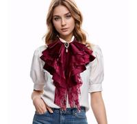UniqKaliber Victorian Steampunk Collar Ruffle Colonial Lace Jabot Necktie Lolita Accessory