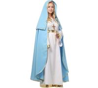 UniqKaliber Women’s Halo Virgin Mary Costume, Adults Nativity Christmas Halloween Costumes Suit Biblical Costume