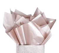 UNIQOOO 100 Sheets 20X14 Premium Metallic Rose Gold Champagne Gold Tissue Gift Wrap Paper Bulk - Recyclable Gift Wrapping Accessory - Perfect for Small Gift Bags, Wedding, Party, DIY Craft, Cutout