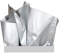 UNIQOOO 100 Sheets Metallic Silver Foil Gift Tissue Paper Bulk, 20X14 Inch, Art Wrapping Paper For Small Gift Bags Box Packing Shredded Filler, DIY Craft,Pom Pom Piñata Tassel