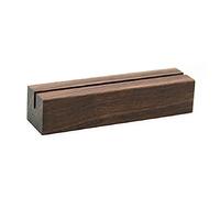 UNIQOOO 20 Pack Rustic Acrylic Sign Holders | Walnut Wood Table Numbers Display Stands | Place Card Holder, Perfect for Retail Shop Wedding Dinner Party Events Decoration