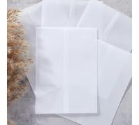 UNIQOOO 30 Pack Pre-Folded Vellum Jackets for 5x7 Invitations, Elegant Blank DIY Vellum Paper, 115GSM Semi-Transparent Cover Jacket for Wedding Envelopes