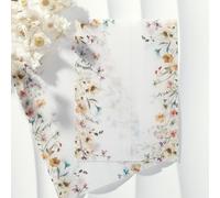 UNIQOOO 50 Pack Blur Wildflower Pre-Folded Vellum Jackets for 5x7 Invitations, 115GSM Semi-Transparent Vellum Paper, for Autumn Wedding Invitation Accessories
