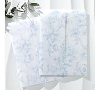 UNIQOOO 50 Pack Pre-Folded Dusty Blue Grace Bloom Vellum Jackets for 5x7 Invitations, 115GSM Transparent Vellum Jacket for Vintage Themed Wedding & Events