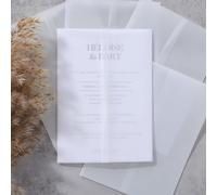 UNIQOOO 70 Pack Frosted Vellum Jackets for 5x7 Invitations, Luxury Pre-Folded Vellum Paper, 115GSM
