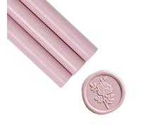 UNIQOOO Mailable Glue Gun Sealing Wax Sticks for Wax Seal Stamp - Dusty Rose Pink, Great for Wedding Invitations, Cards Envelopes, Snail Mails, Wine Packages, Gift Ideas, Pack of 8