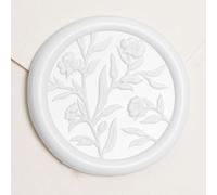 UNIQOOO Wax Seal Stickers - 3D Flower Wedding Invitation Envelope Seal Sticker, 50 Pcs Self- Adhesive Stickers, Perfect for Invitation, Christmas, Gift Wrapping (Snow White)