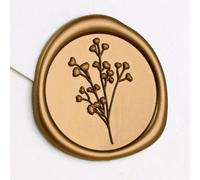 UNIQOOO Wax Seal Stickers - Baby‘s Breath Wedding Invitation Envelope Seal Stickers, Botanical 50 Pcs Self- Adhesive Antique Gold Stickers, Perfect for Invitation, Gift Wrapping, Crafts (Antique Gold)