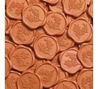 UNIQOOO Wax Seal Stickers - Eucalyptus Wedding Invitation Envelope Seal Stickers, 50 Pcs Self- Adhesive Ruse Orange Terrecotta Stickers, Perfect for Invitation, Christmas, Gift Wrapping, Party
