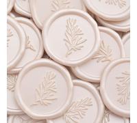 UNIQOOO Wax Seal Stickers - Rosemary Wedding Invitation Envelope Seal Stickers, 100 Pcs Self Adhesive Champagne Stickers, Perfect for Invitation, Envelopes, Gift Wrapping, Christmas