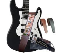 Uniqora Custom Leather Guitar Strap, Personalized Guitar Strap with Engraved Text, Adjustable Guitar Body Strap for Bass Electric Acoustic Guitar, Gift for Men Boyfriends Music Lovers