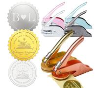 Uniqora Custom Logo Book Embosser Stamp Personalised Book Stamp for Books, Cards, Documents Library Seal Design, Wedding, Graduation, Work, Book Lovers, Writers Office Gift