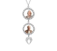 Uniqora Personalised Car Photo Ornament,Custom Car Rearview Mirror Accessories with Picture Text Angel Charm,Memorial Gifts Bereavement Sympathy Gifts for Loss of Loved Ones (Style 2)