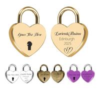 Uniqora Personalised Love Lock with Key,Custom Heart Lock with Text Icon,Anniversary Wedding Gifts for Boyfriend, Girlfriend, Husband, Wife, Him, Her,Engraved Name Padlock.