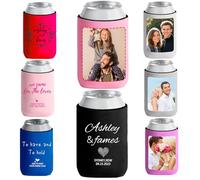 Uniqora Personalised Wedding Can Cooler Sleeves Bulk | Personalised Foldable Insulated Beverage Bottle Holder with Logo Image Text for Weddings, Parties, Anniversaries