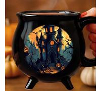 Uniqora Personalised Witch Cauldron Mug, Personalised Gothic Halloween Coffee Cup with Custom Name, Halloween Witches Mugs Gifts for Friends Women, Home & Office Gothic Decor (Style 4)
