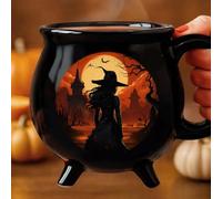 Uniqora Personalised Witch Cauldron Mug, Personalised Gothic Halloween Coffee Cup with Custom Name, Halloween Witches Mugs Gifts for Friends Women, Home & Office Gothic Decor (Style 1)