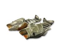 Uniqstore Sandals Tricky Fish Funny Flops Slippers Fish Slippers Creative Fish Style Beach Shoes Simulation Fish Beach Slippers for Men Women Kids Unusual Gifts Beige