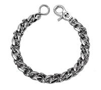 Uniqsum Short Heavy Skull Wallet chain Biker Punk Trucker Key chain - Silver - Short